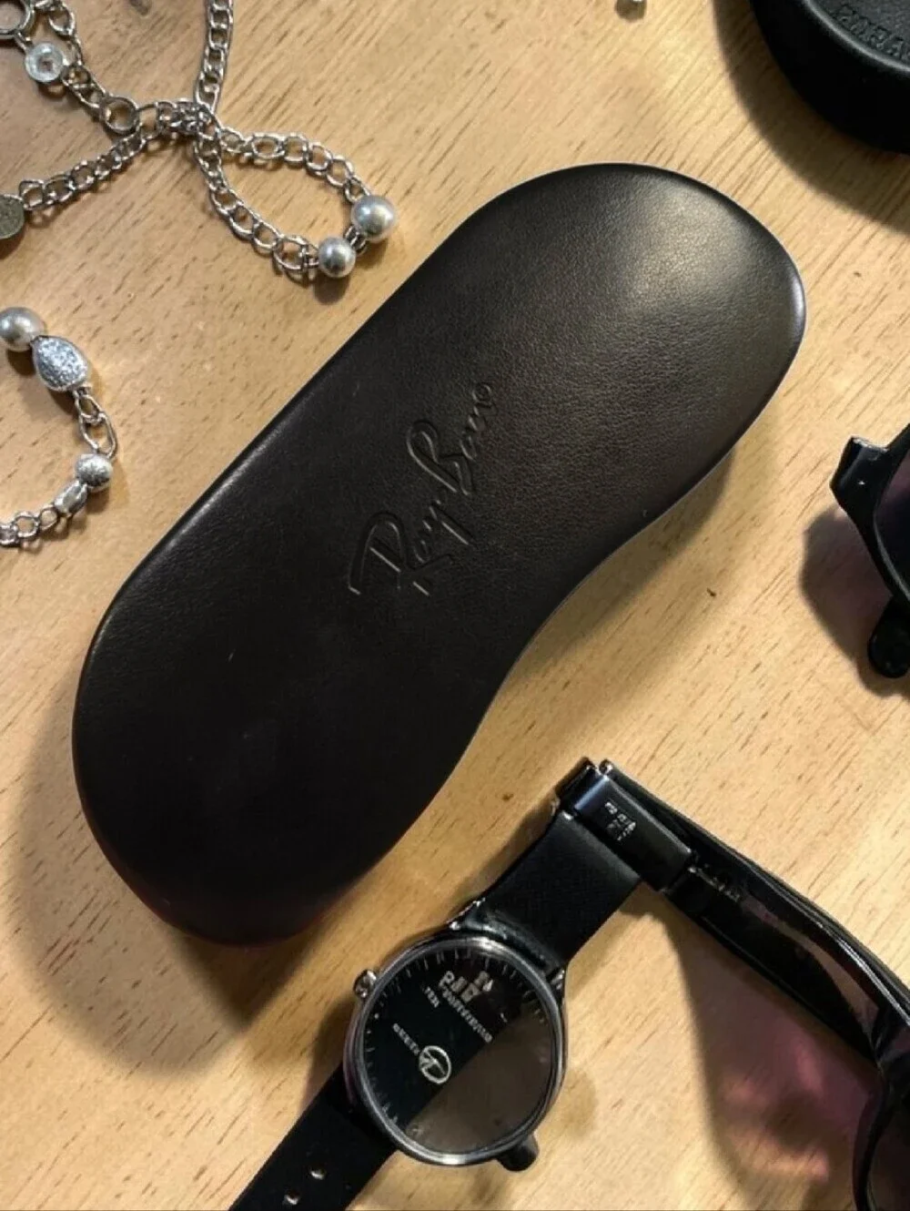 Ray-Ban Black Leather Glasses Hardcase
